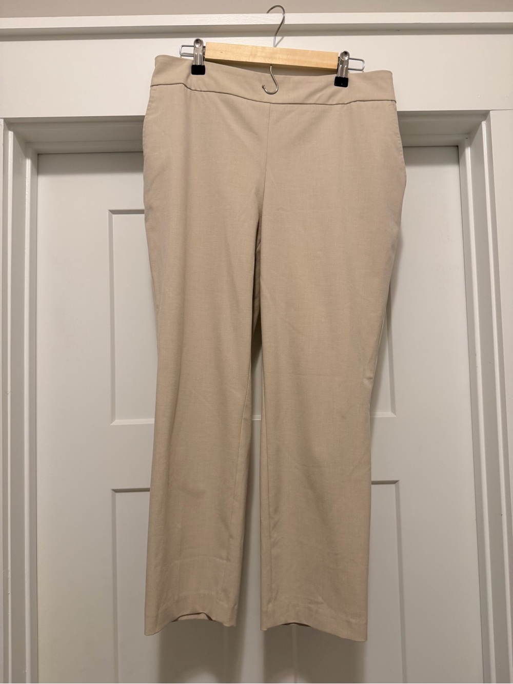 Hilary Radley Beige Stretch Pull-On Ankle Trousers